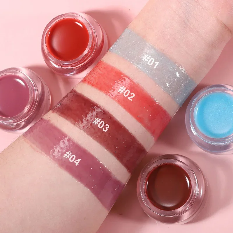 4-Farben-Jelly-Lipgloss – feuchtigkeitsspendender Spiegellanschluss mit Perlglanz, nicht klebende, aufpolsterbare Formel für saftiges, voluminöses Lippen-Make-up