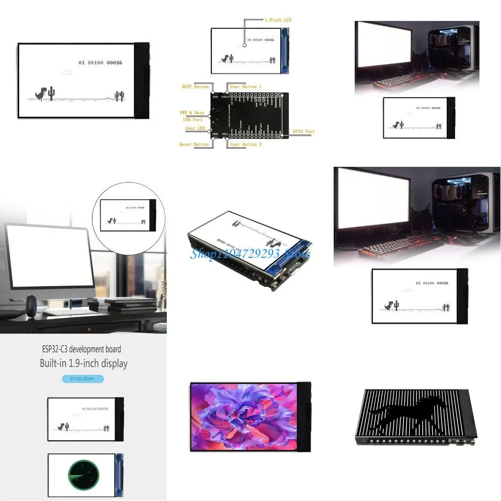 

Y2GD ESP32 1.9inch Display Screen Development Board ST7789 Driver LVGL WIFI Board