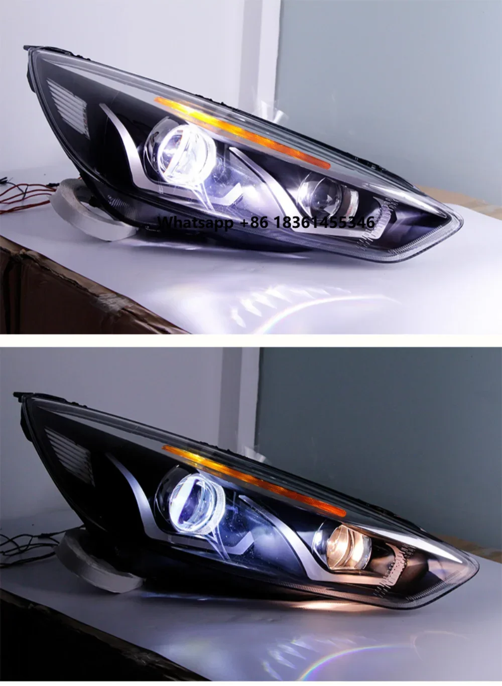 

Пара ксеноновых светодиодных фар для Ford Focus 2015-18 с функцией дневных ходовых огней и указателей поворота