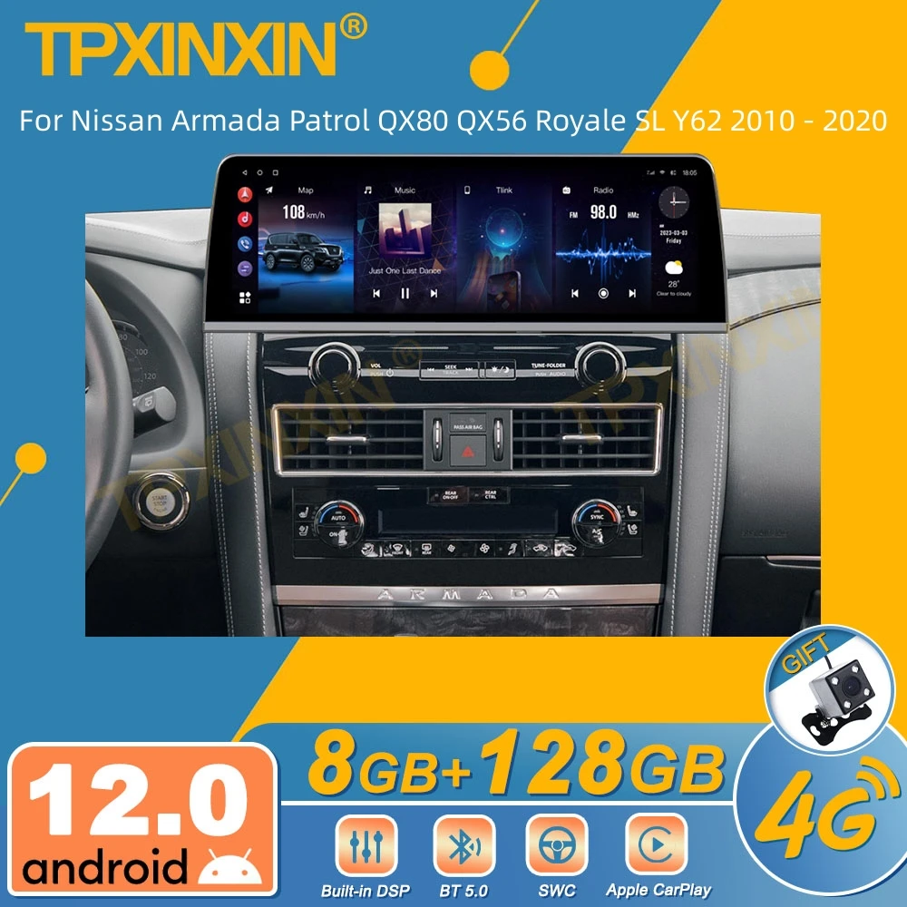 

For Nissan Armada Patrol QX80 QX56 Royale SL Y62 2010 - 2020 Android Car Radio 2Din Stereo Receiver Autoradio Multimedia Player