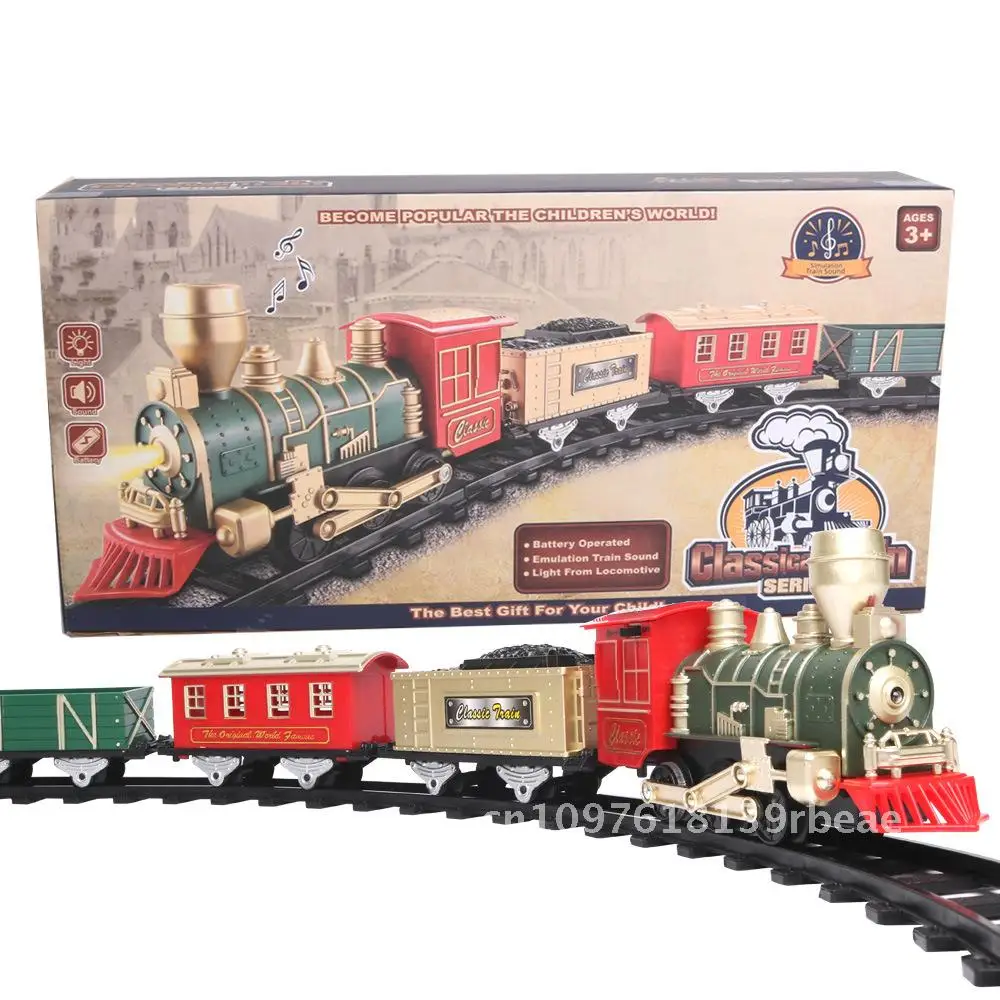 Electric Rail Car Toy Christmas Retro Mini Train Kids Gift Boy Car