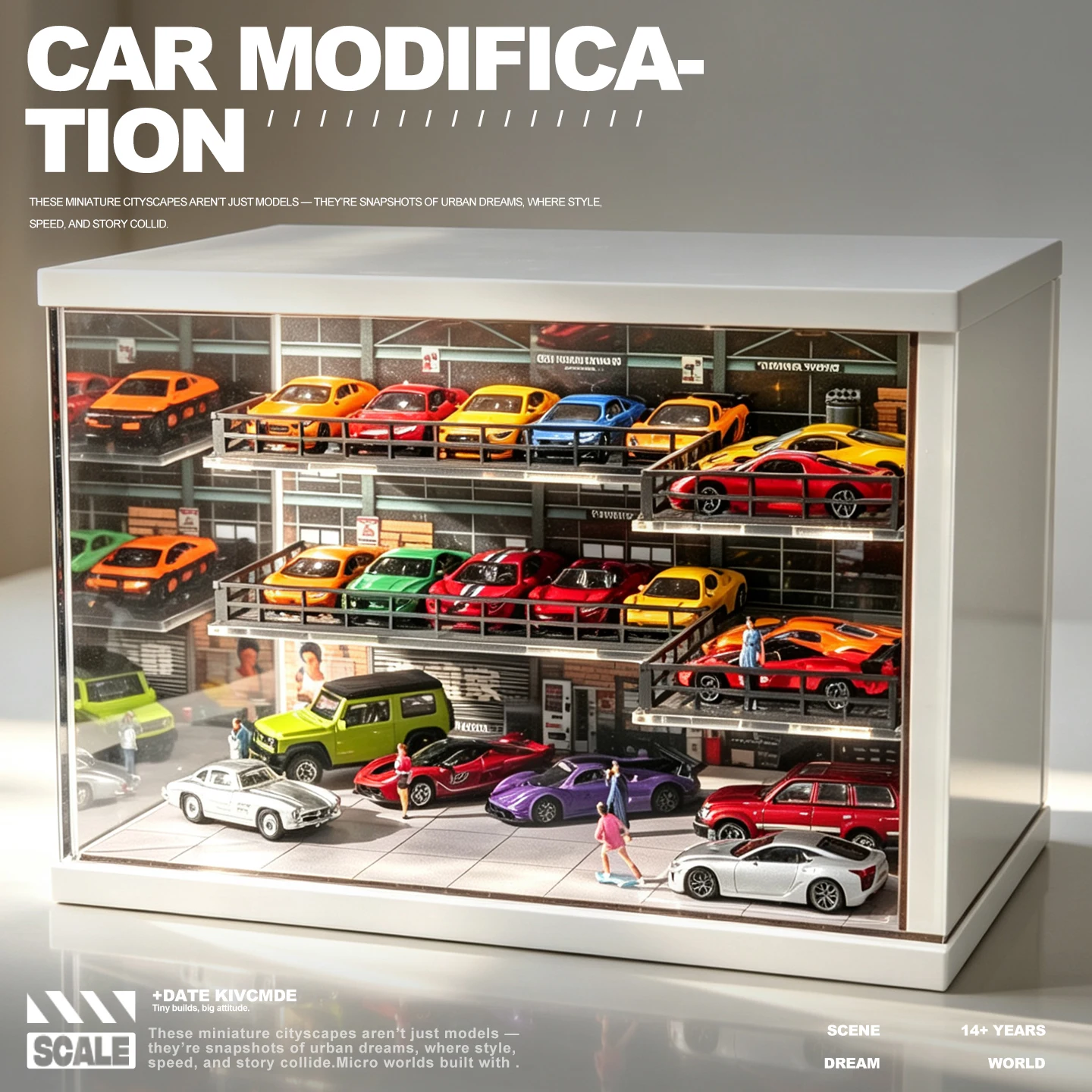 Collector 1:64 Industrial Warehouse Model Car Model Storage Display Cabinet Three-layer Warehouse Parking Miniature Scene