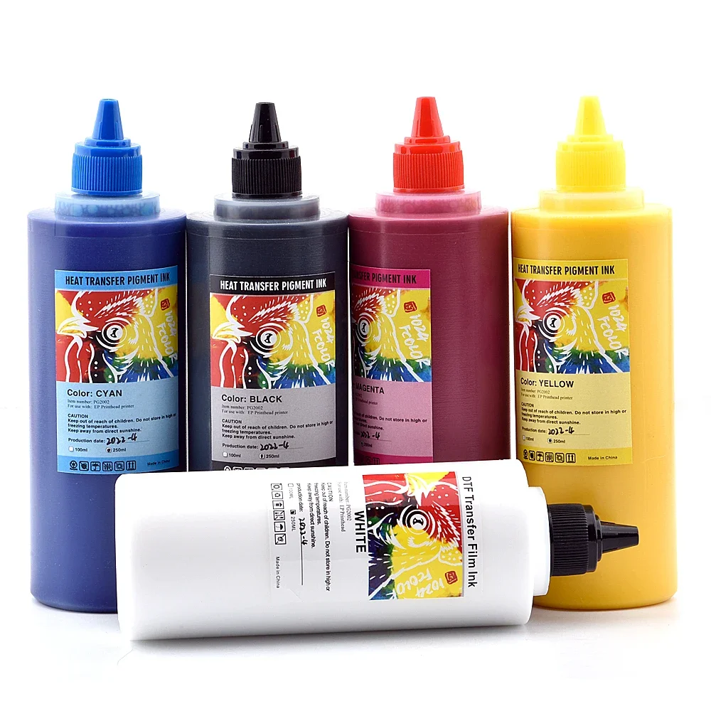 

5PC*250ML Heat Transfer ink DTF INK For Direct printer film for Epson DX5 DX7 I3200 I4720 I5113 L1800 L800 L805 Printhead