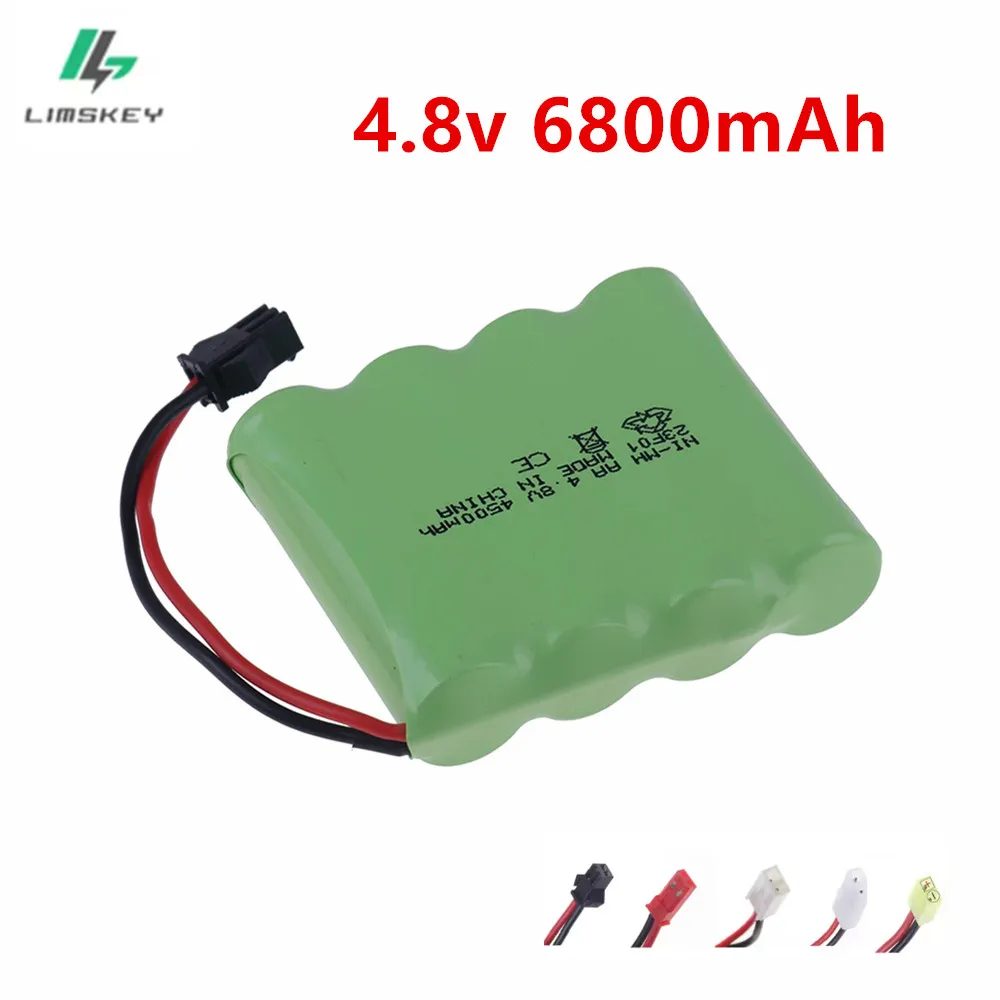 4.8V 6800mah NiMH Battery 4.8v AA Rechargeable Battery Pack SM /Tamiya /JST PLUG For Rc toys Cars Truck Tanks Robots Boats
