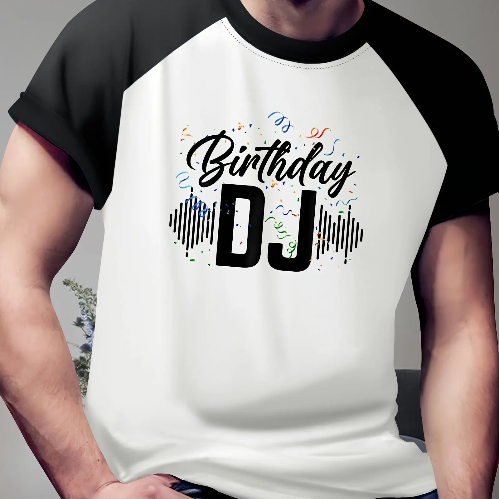 

Summer T Shirts For Men 3D DJ Letter Printed Trendy Crew Neck Streetwear Tees Loose Leisure Fashion Breathable Short Sleeve Top