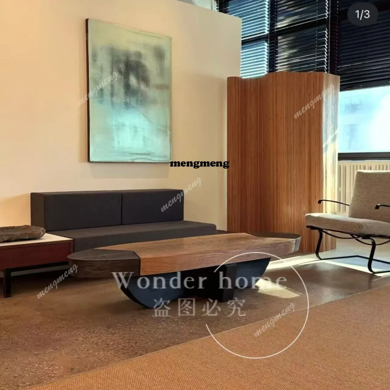 Hot sales Medieval style solid wood oval living room home high-end color separation coffee table designer wabi-sabi wind side ta