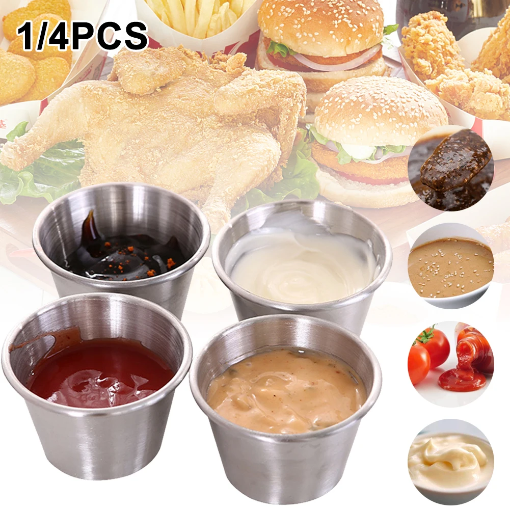 

Stainless Steel Sauce Cup Individual Dipping Cups Portion Cups Ramekins Commercial Grade Safe/Portion Dipping Sauce Kitchen