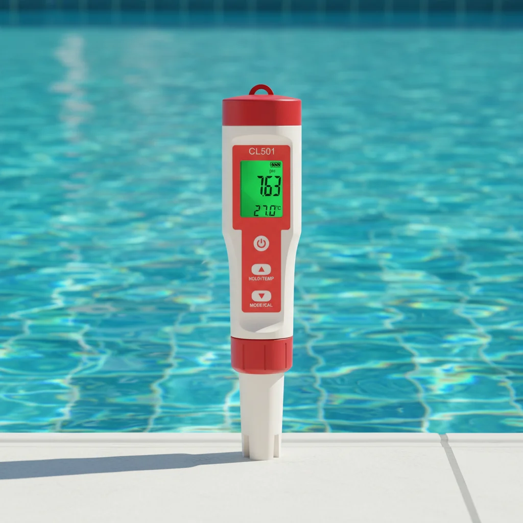 5-in-1 Digital Water Quality Tester CL501 PH CL ORP H2 TEMP High Precision Monitors for Swimming Pool Spa Aquarium