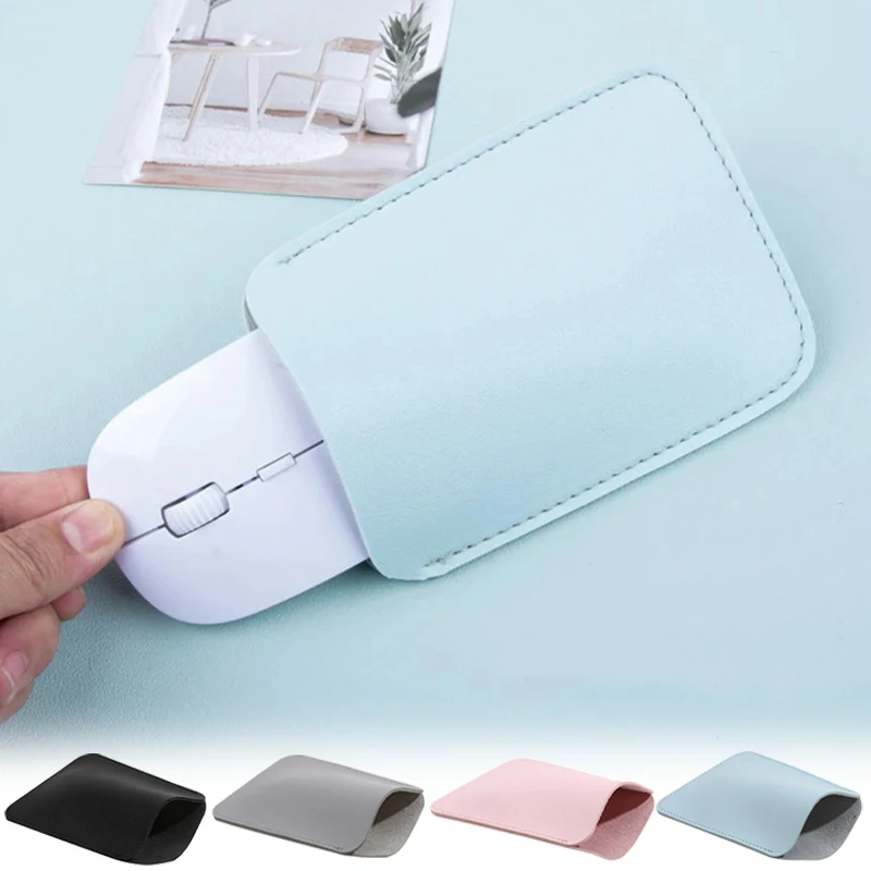 1PC Wireless Mouse Storage Bag Suitable Mouse Protective Leather Sleeve Bag Anti-scratch Case Portable Simple Storage Bag