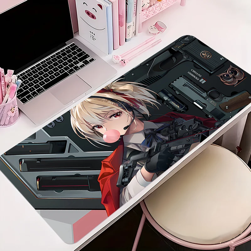 

Mousepad PC Gaming Accessories Computer Cabinet Extended Mat Non-Slip Mouse Pad Anime HD Keyboard Pad L-lycoris Office Desk Mat