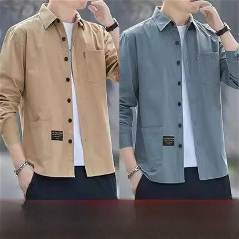 Lightweight Long Sleeve Men's Shirt for Work Commute Sun Protection Summer Thin Shirt CleanFit Style Polyester Fiber Pure Color