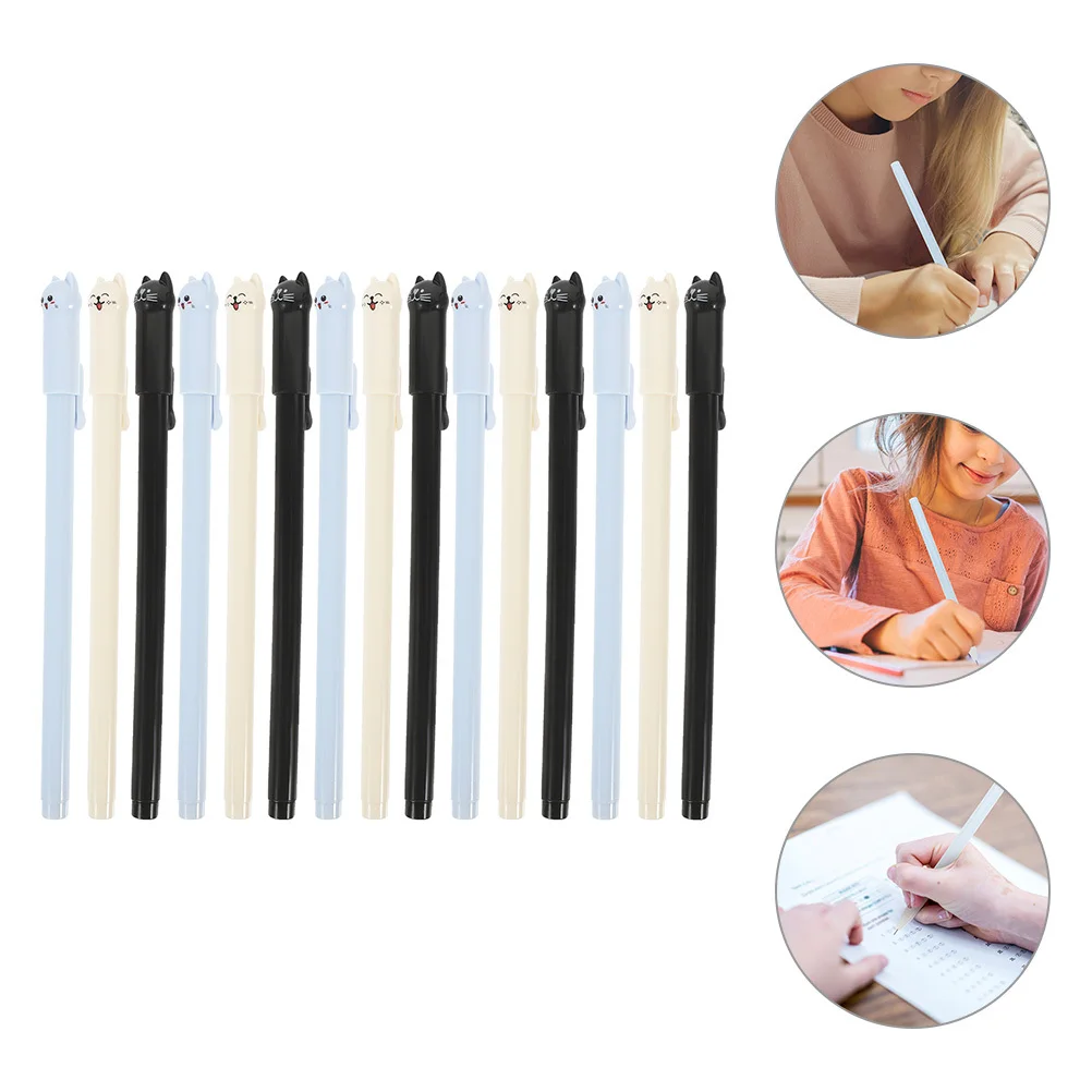 

15Pcs Cute Cat Gel Pen Set Portable Multipurpose Writing Pens School Office Student Stationery Things for School