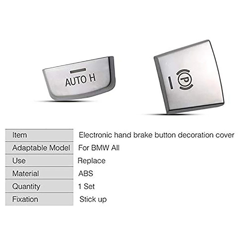 3X ABS Chrome Electronic Hand Brake P Button Decoration Cover For BMW F10 F07 F01 X3 F25 X4 F26 F11 F06 X5 F15 X6 F16