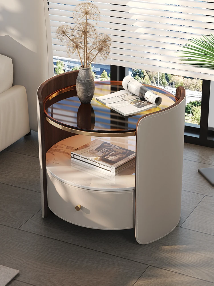 Bedside table Simple and modern round home bedside table