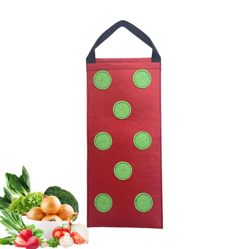 

Strawberry Grow Bags Breathable Vegetable Planter Non-Woven Upside Down Grow Container For Tomato Pepper Vegetable