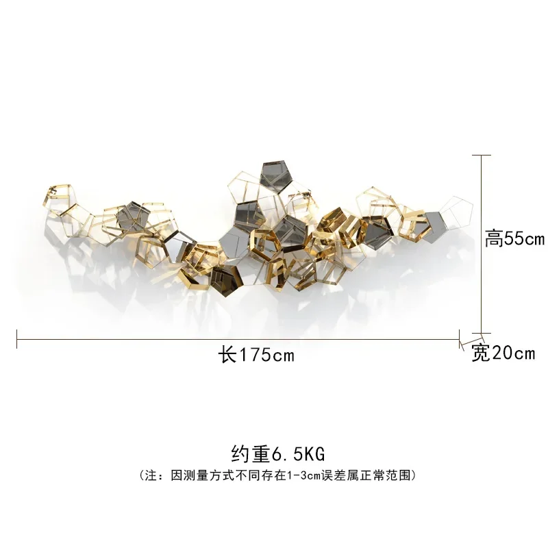 Modern Living Room Sofa Background Wall Decoration Light Luxury Metal Wall Decoration Hotel Sample Room Creative Wall Decoration