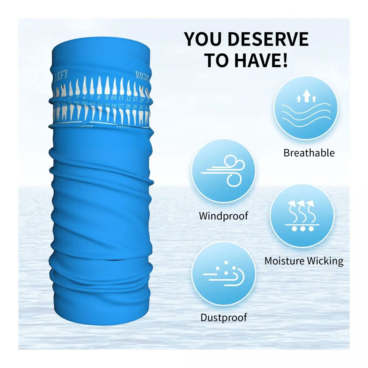 مخصص الأسنان تطور الأسنان باندانا الرقبة الجراب للتزلج الدراجات الرجال النساء التفاف وشاح عقال أكثر دفئا