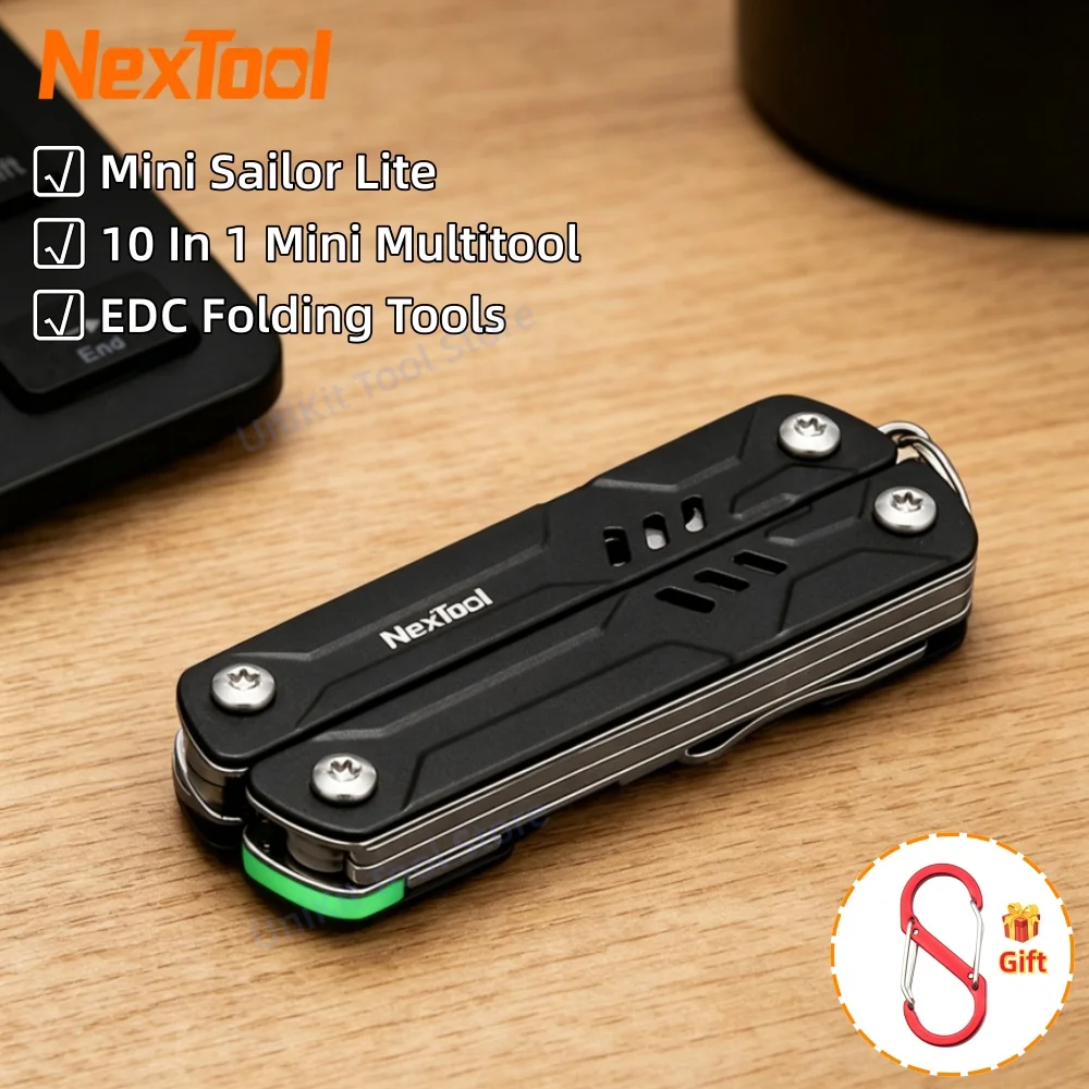 NexTool Mini Sailor Pliers Lite Keychain Multitool 10 In 1 Folding Scissors Outdoor Portable Bottle Opener Equipment Hand Tools