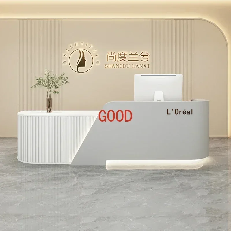Reseption Desk Modern Luxury Furniture Office Reception Business Counter Long Restaurant Front Table Empfangstheke Center Bank
