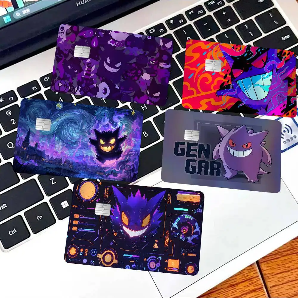 Cartoon G-GengarSS Trendy Laser Glitter Bank Card Stickers All Match Multi Purpose Use