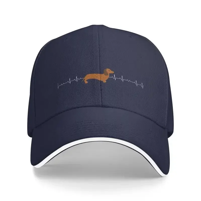 Dachshund Heartbeat Baseball Cap Men Women Adjustable Hotdog Badger Wiener Sausage Dog Dad Hat Streetwear