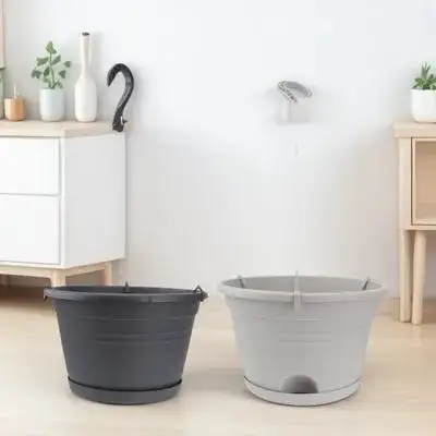 

2 set Hanging Flowerpot High-Grade Material Modern Design Durable Indoor Outdoor Use Garden Decor Balcony Plants Container