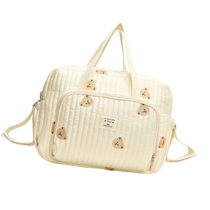 

J15U Functional Nappy Case Fashionable Embroidery Diaper Bag for Moms Infants Toddlers Product Storage Bag Organiser Case