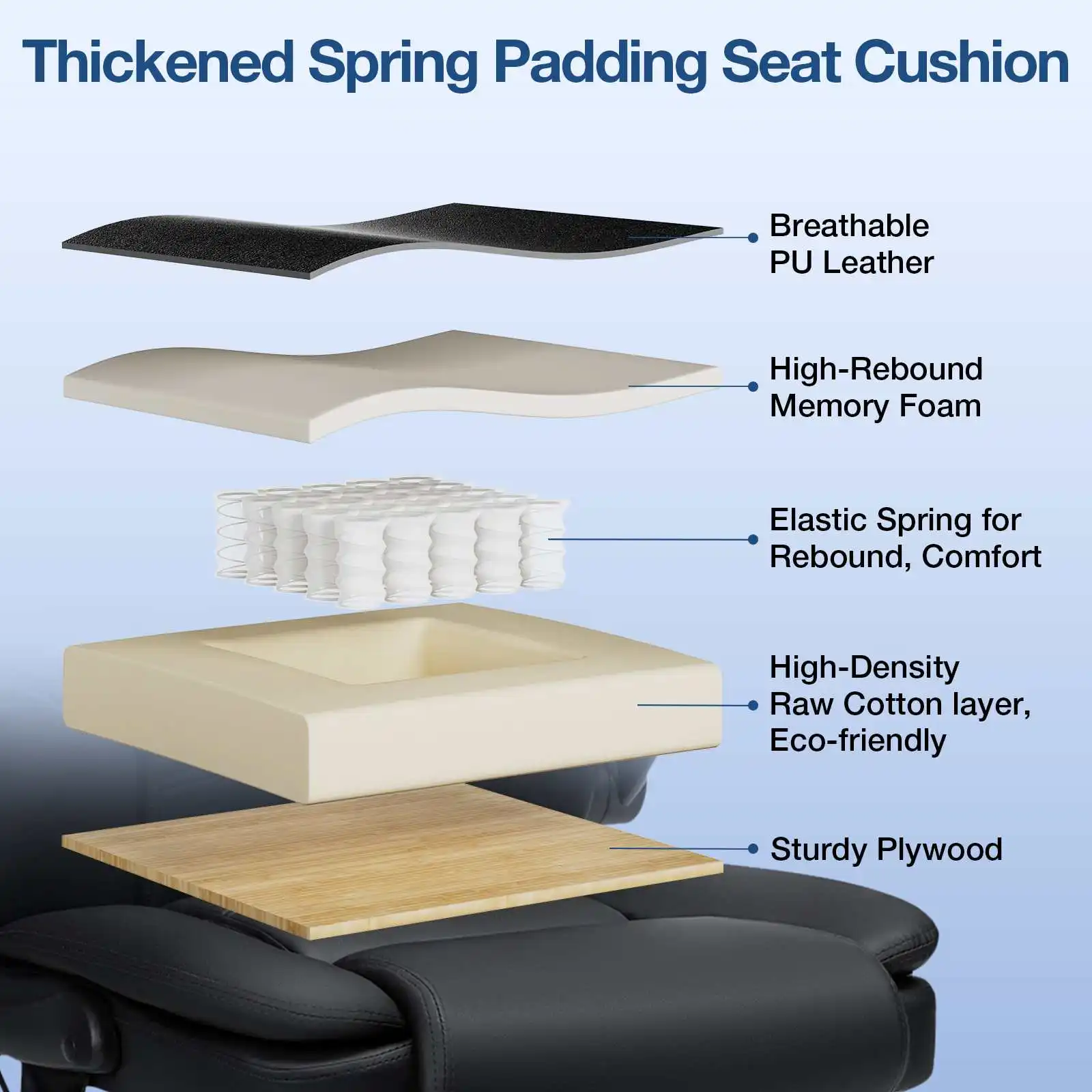 Wording Comfortable Sedentary 110° Lie Flat High-end Office Gaming Chairs Support Inflatable Backs