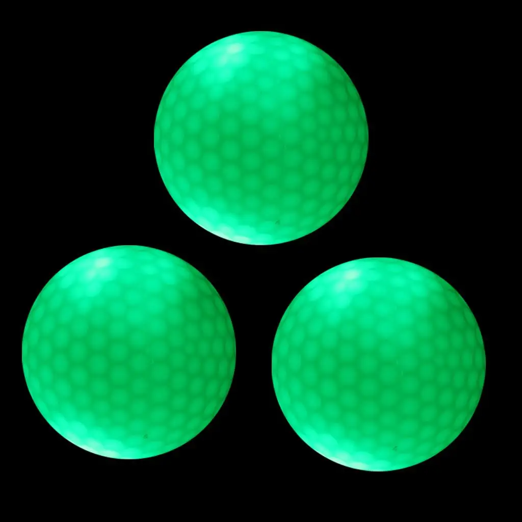 Set of 3 Night Golf Balls Standard Balls 42.6mm - and Flexible Double Layer Golf Balls