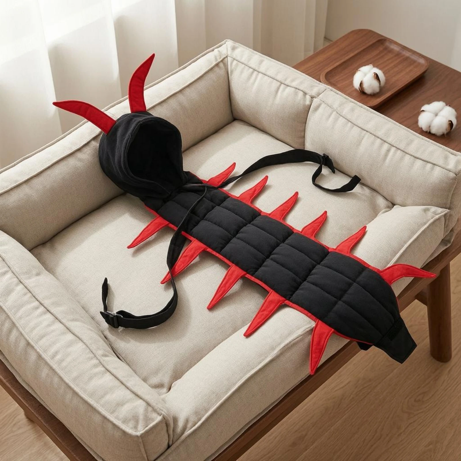 Centipede Cat Costume Halloween Themed Padded Cat Costume Devil Cape Cloak Lightweight Pet Wear Photo Prop