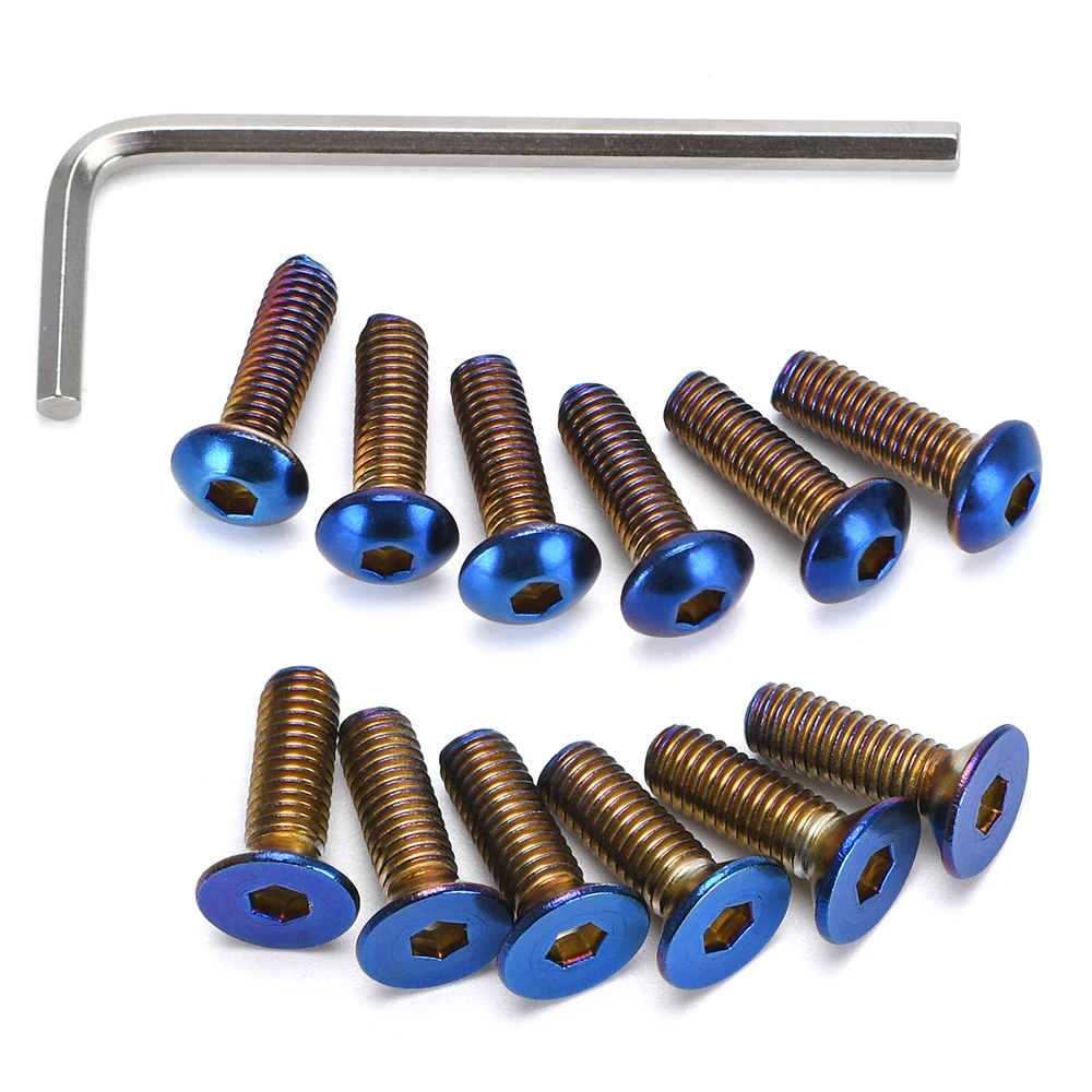 WLR RACING - 6PC/LOTS Burnt Titanium Steering Wheel Bolts Fit a lot of steering wheel Works Bell Boss Kit WLR-LS06CR-T