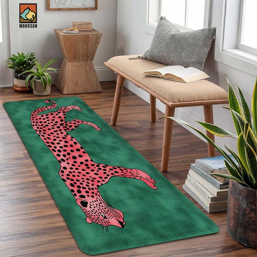 VIKAMA Jaguar Leopard Print Long Carpet Washable Non-Slip Kitchen Mat Bedroom Hallway Carpet Home Decor