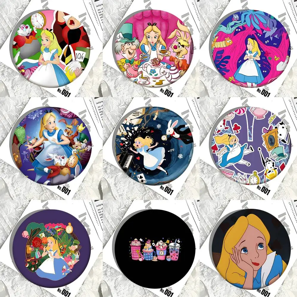 Cartoon A-Alice In W-Wonderland Round badges can be used to decorate clothes and backpack pins view 2
