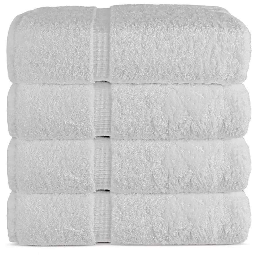 

100 Cotton Premium Turkish Towels for Bathroom 27 x 54 4Piece Bath Towels White