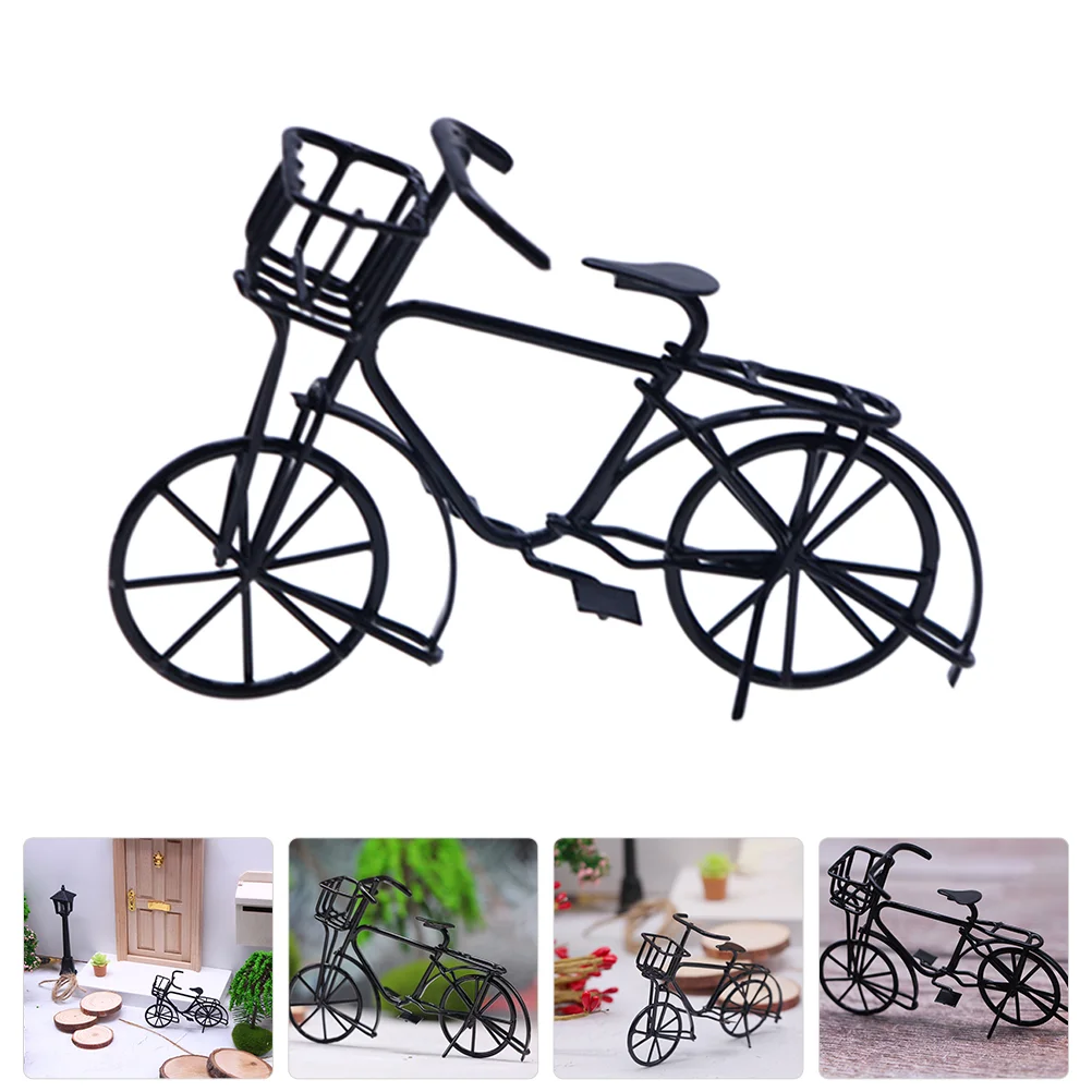 

Vintage Style Bike Adornment Finger Model House Miniature Metal Ornament Small