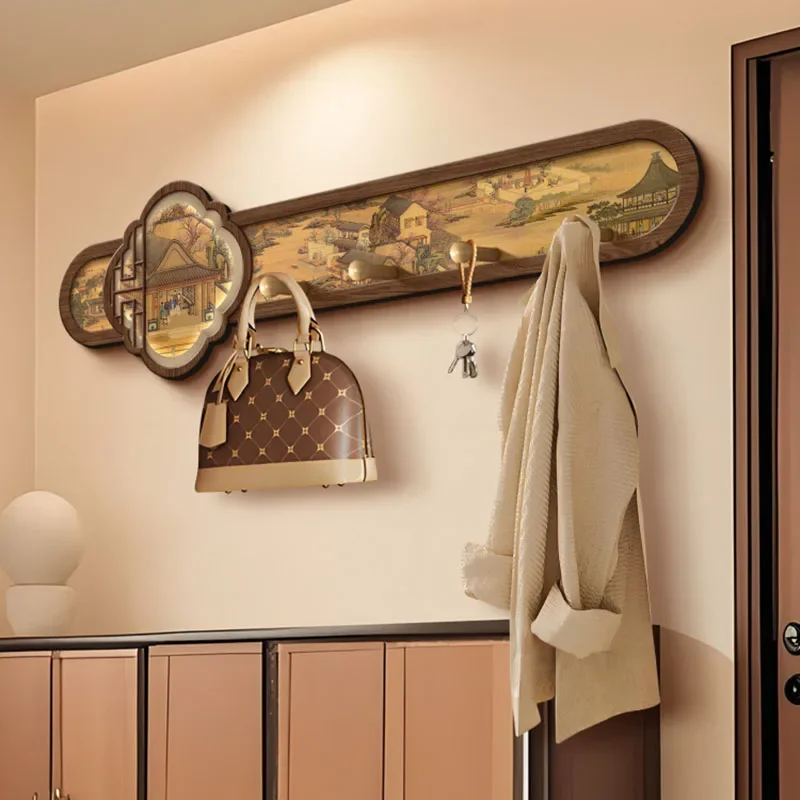 P1 Indoor Storage Coat Racks Open Rail Bedroom Hallway Organizer Coat Racks Wooden Clothes Porte Manteau Entrance Hall