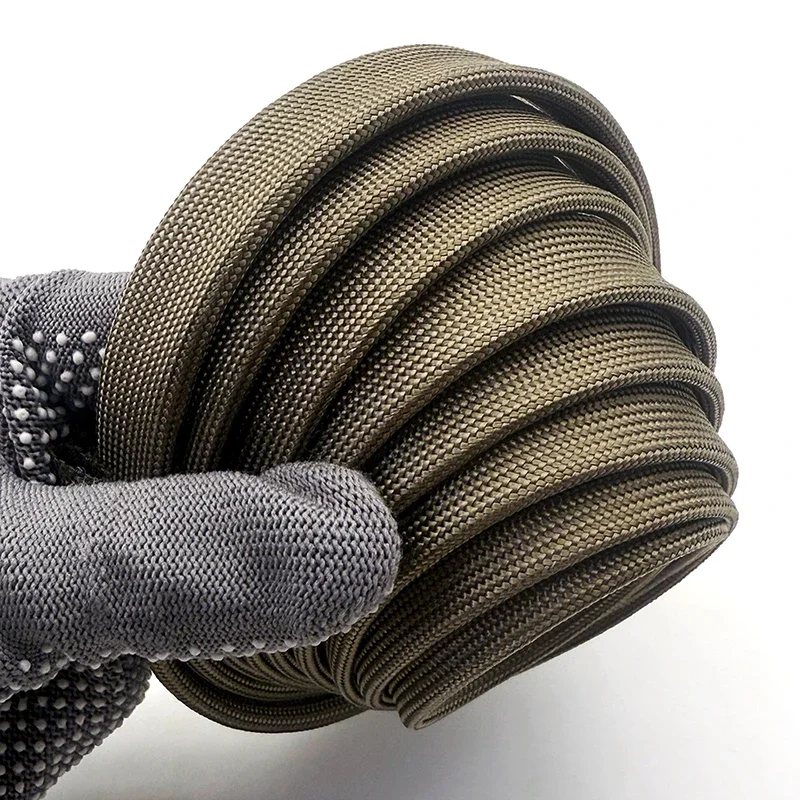 ID1-20mm Basalt Fiber Braided Hose Flame Retardant Heat Resistant Cable Insulation Sleeve Auto Industrial Wiring Protection