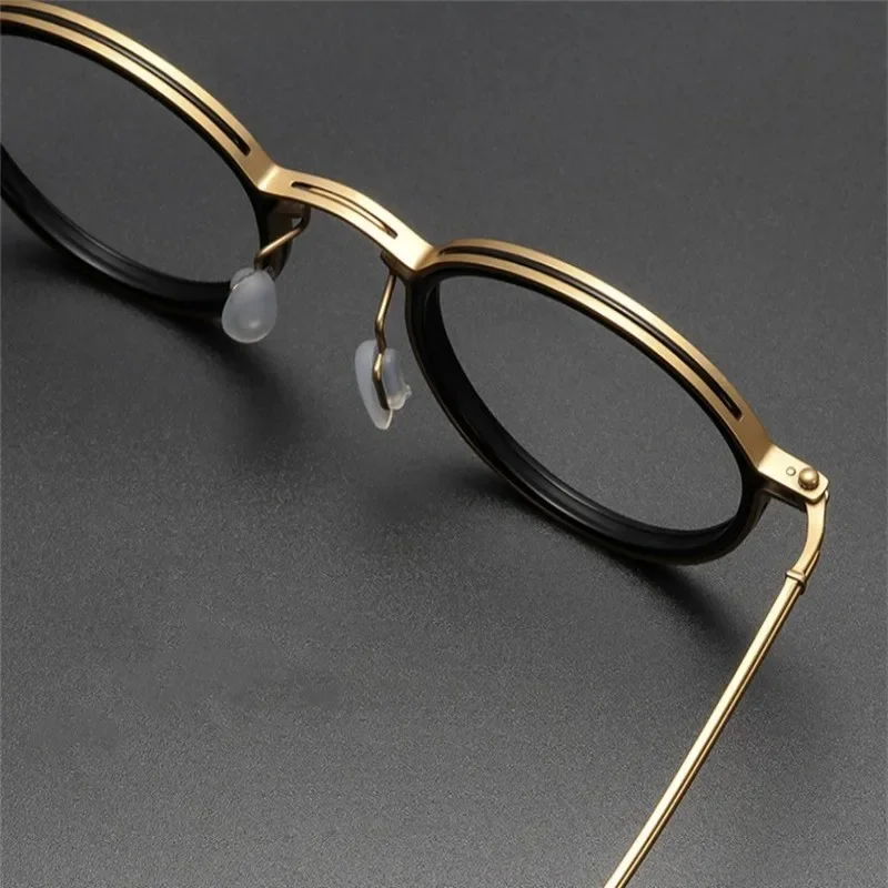 Vintage Anti Blue Light Glasses Men Luxury Round Frame Clear Lens Blue Light Blocking Glasses Men Women Metal Glasses