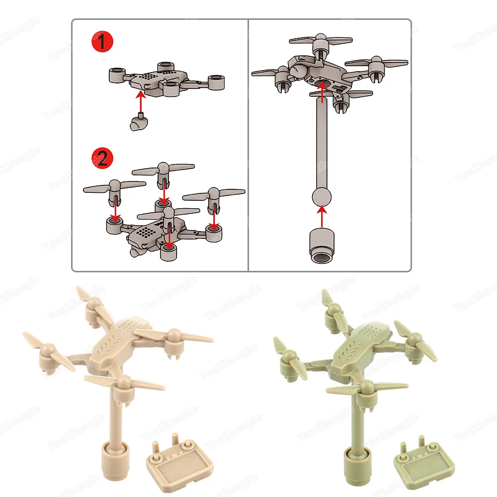 Remote Control Models Drone Building Blocks Assembly MOC Figures Reconnaissance Video Machinery Equipment Scenes Gifts Boys Toys