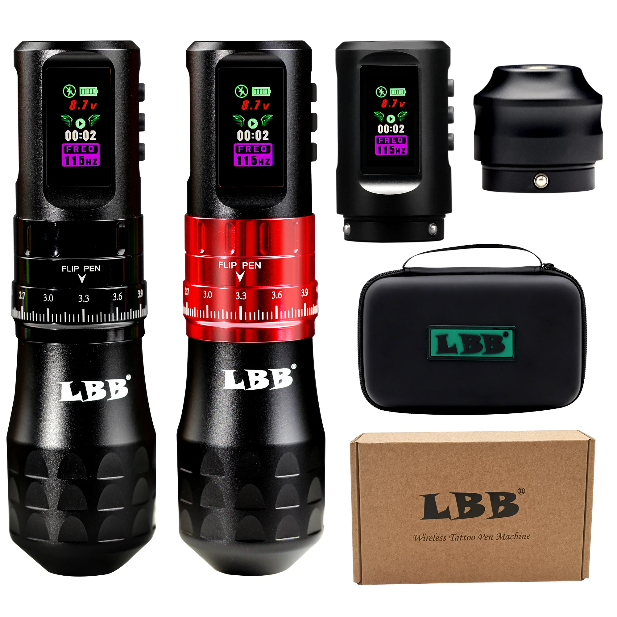LED Color Screen Display Dual Battery Tattoo Pen Machine Adjustable Wireless Pen Machine