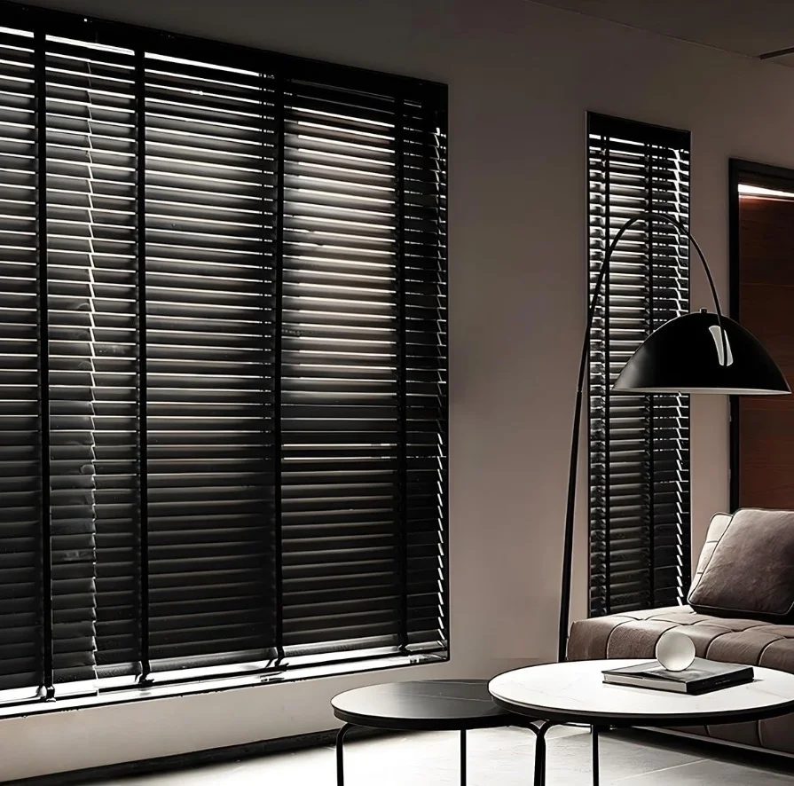 Europe Australia Custom Size Remote Control 50mm Ladder String Wireless Wooden Blinds For Modern Office Window