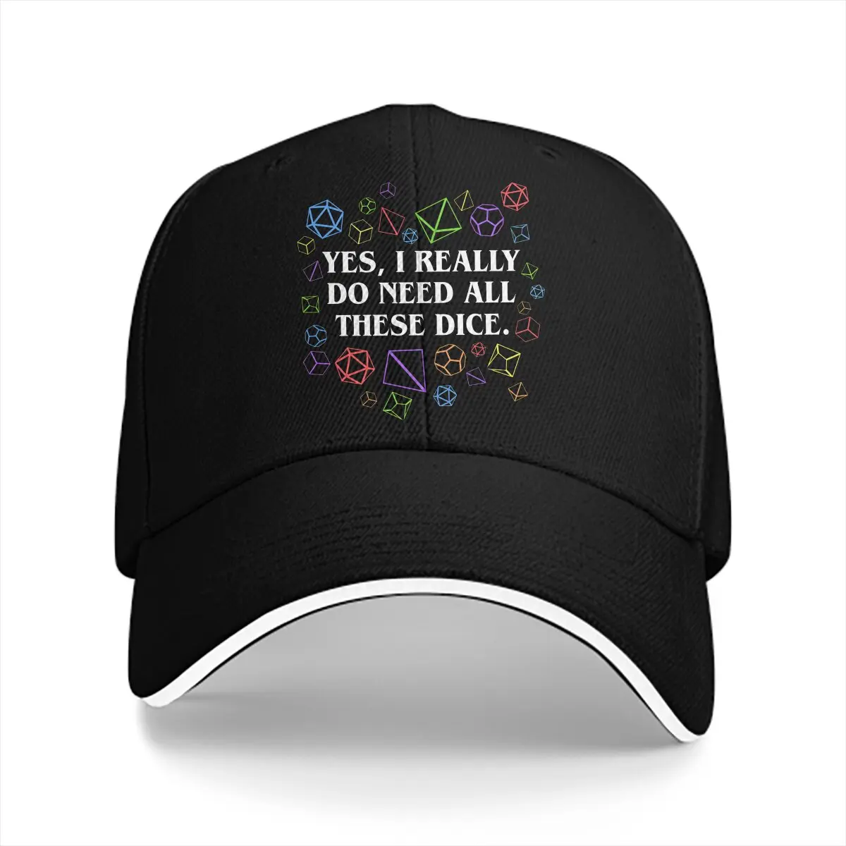 DND Game Multicolor Hat Peaked Men's Cap Yes I Really Do Need All These Dice Personalized Visor Protection Hats