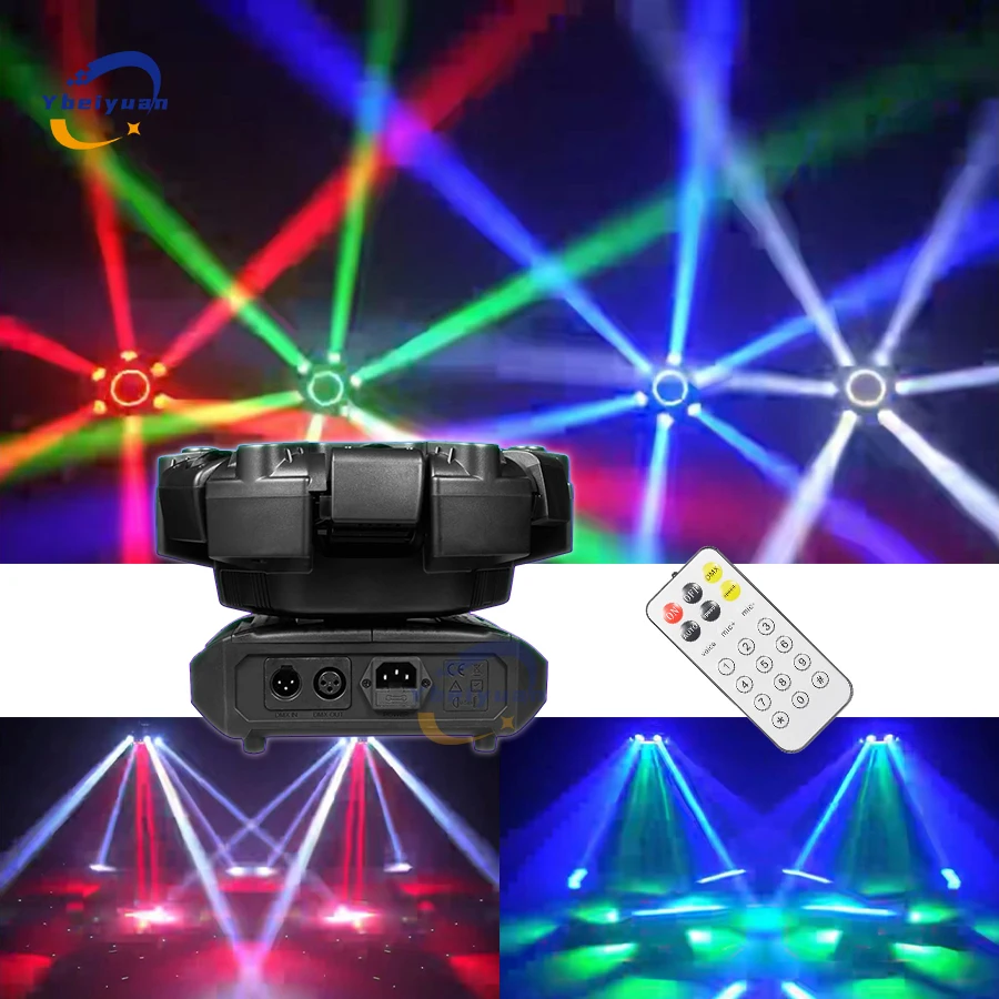 150 واط LED RGBW 4 في 1 تتحرك رئيس شعاع الليزر ستروب تأثير الضوء مع جهاز التحكم عن بعد DMX512 المرحلة DJ ديسكو عيد الميلاد كشاف إضاءة للحفلات