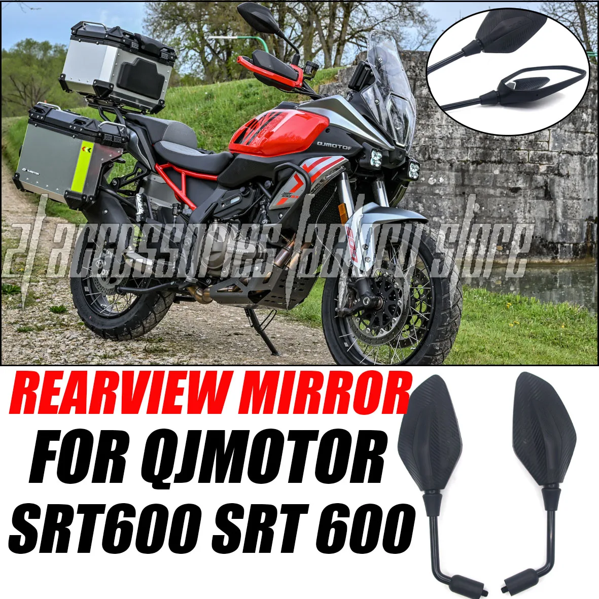 

NEW Fit For QJMOTOR SRT600 SRT 600 Motorcycle Accessories Left And Right Rearview Mirror Reflectors