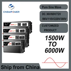 Inverter 380V 1000W 2000W 2500W 3000W 3200W 5000W Pure sine wave Solar Power inverter AC 60V/72V/96V/110V/380V For tailor-made