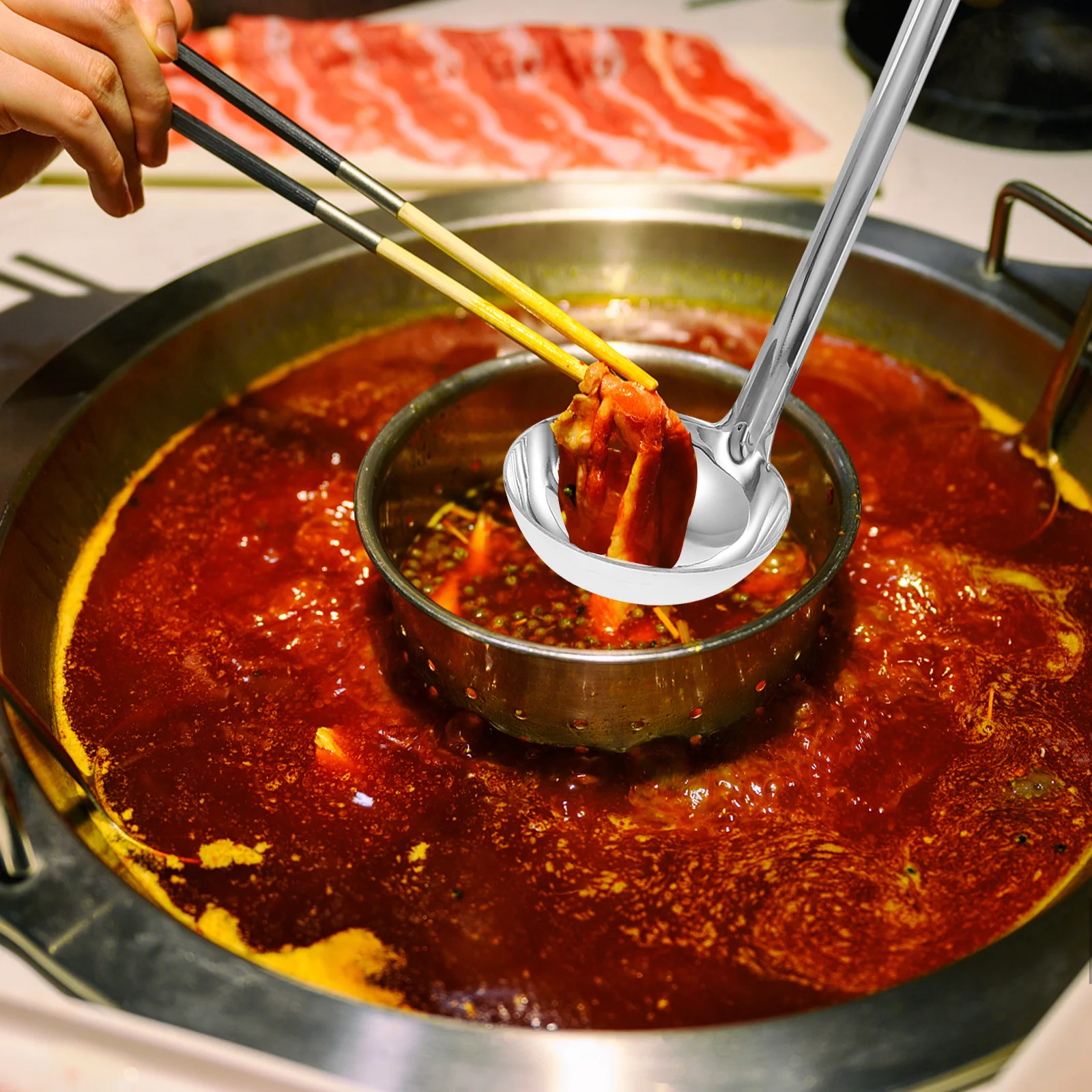 

Deep Stainless Steel Ladle Spoon Long Handle Heavy Duty Soup Porridge Stew Ladles Kitchen Cooking Utensil Home Hotel Use Soup