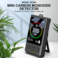 Portable Carbon Monoxide Detector CO Gas Alarm with Temp Humidity Monitor Digital Air Quality Tester Rechargeable Indoor Outdoor