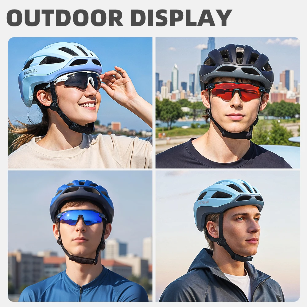 VICTGOAL Bike Helmet with Magnetic LED Backlight Adults Lightweight MTB Road Bike Helmets Bicycle Safety Caps Cycling Headgear