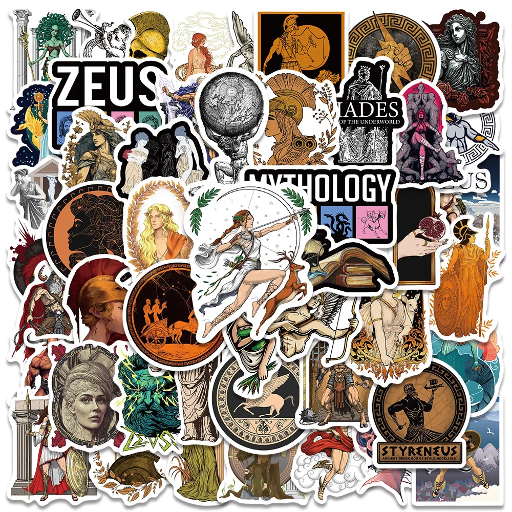 

50pcs Retro Greek Mythology Stickers For Skateboard Guitar Phone Suitcase Ipad Sticker DIY Scrapbooking Vinyl Decoration Sticker