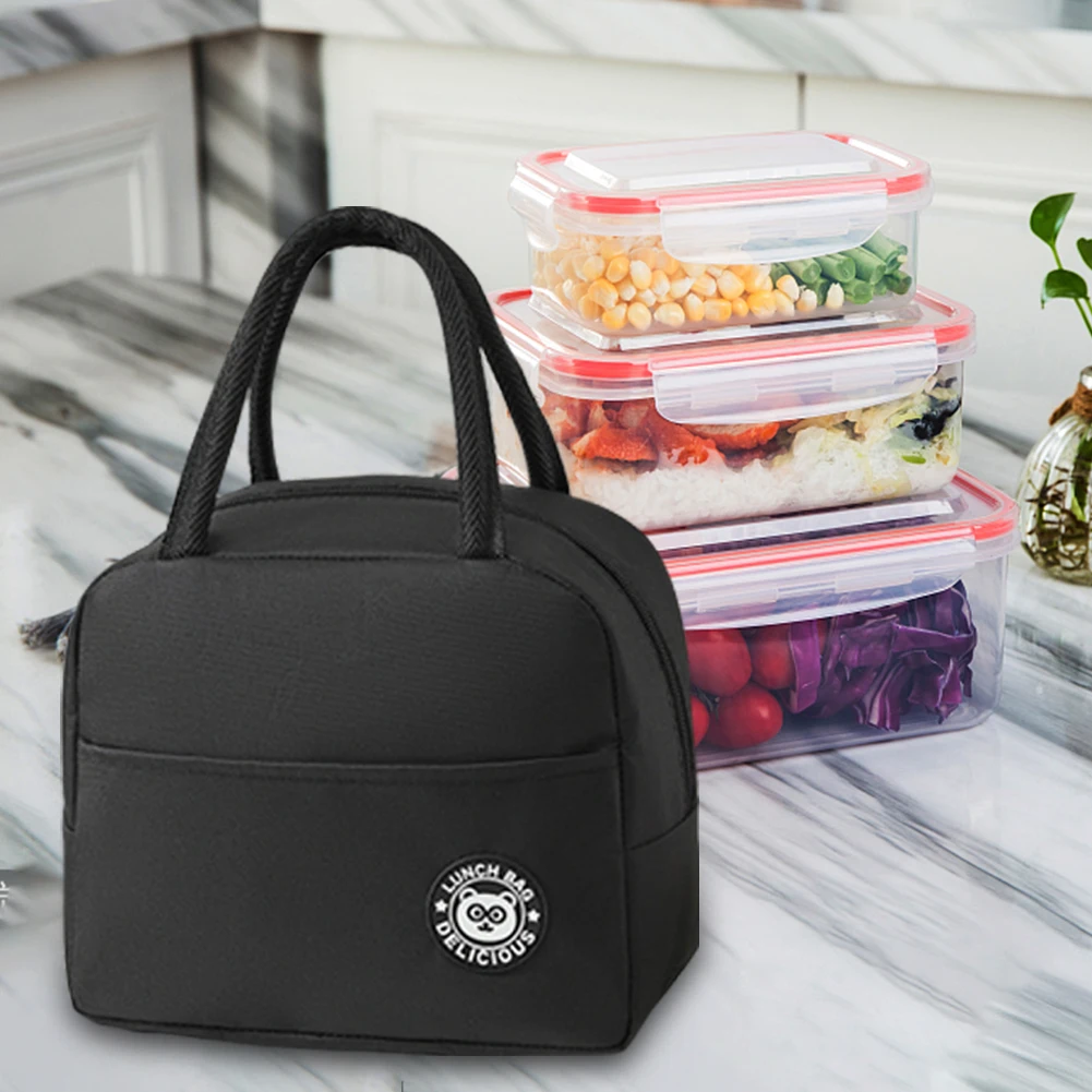 Insulated Lunch Bag Bento Lunch Handbag Reusable Thickened Cute Lunch Bag Aluminum Foil Rice Bag for Office Picnic Beach